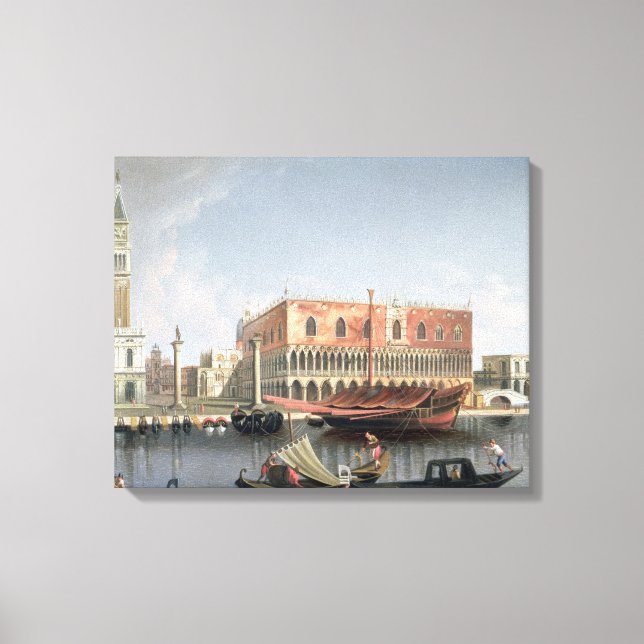 Gondeln vor dem Markusplatz, Venedig Leinwanddruck (Vorderseite)