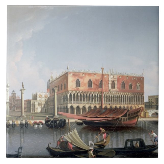 Gondeln vor St. markiert Quadrat, Venedig Fliese (Vorderseite)