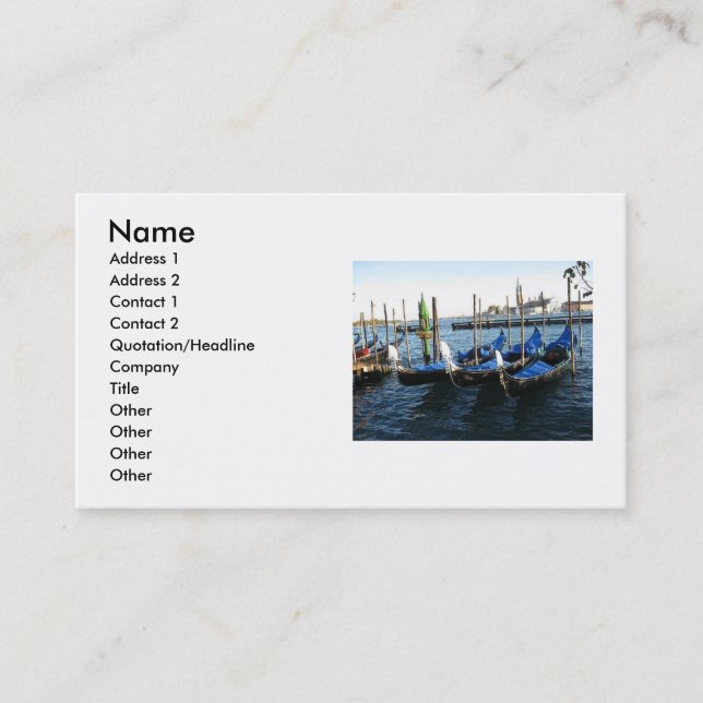 Gondola Business Card Visitenkarte (Vorderseite)