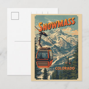 Gondola-Lift vintage SNOWMASS Aspen Colorado Skifa Feiertagspostkarte