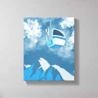 Gondola Ride | Wintergemälde im Skiberg