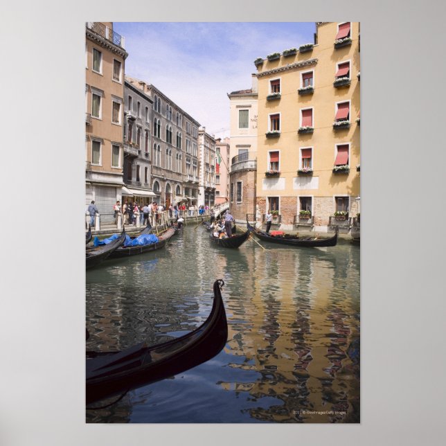 Gondolas in a canal, Venice, Italy Poster (Vorne)