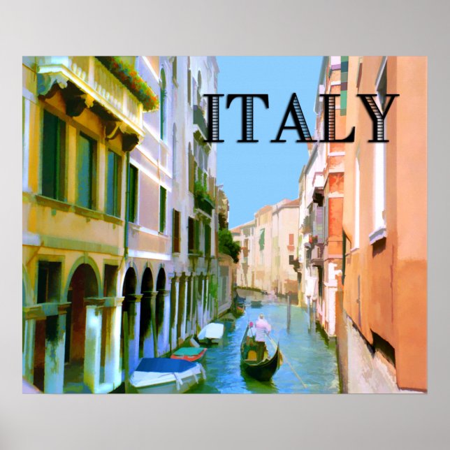 Gondolier in Canal in Venedig ITALIEN Poster (Vorne)
