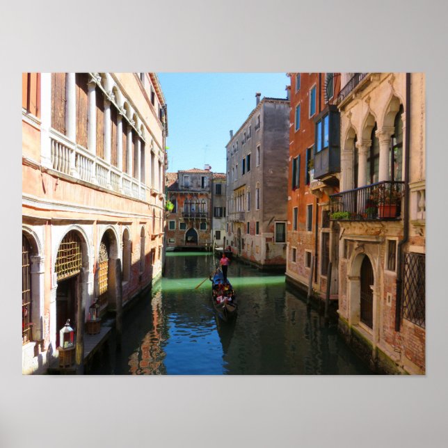Gondolier in Venedig, Italien Poster (Vorne)