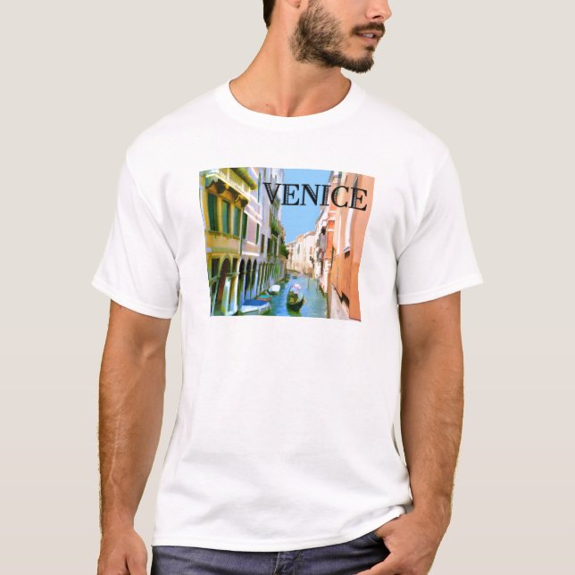 Gondoliere im Kanal in Venedig T-Shirt (Vorderseite)
