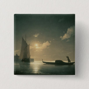 Gondoliere in Meer bis zum Nacht, 1843 Button