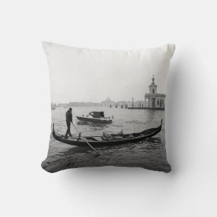 Gondoliere Venedig Italien Schwarz-Weiß-Landschaft Kissen