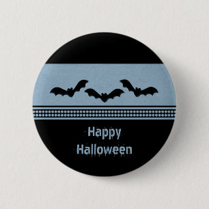 Gone Batty Halloween Button, Light Blue Button