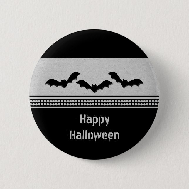 Gone Batty Halloween Button, Light Gray Button (Vorderseite)