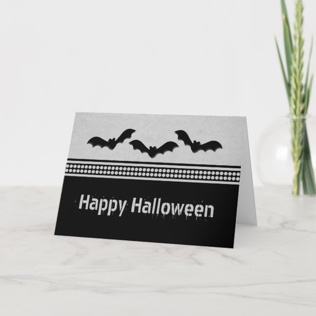 Gone Batty Halloween Card, Light Grau Karte (Vorderseite)