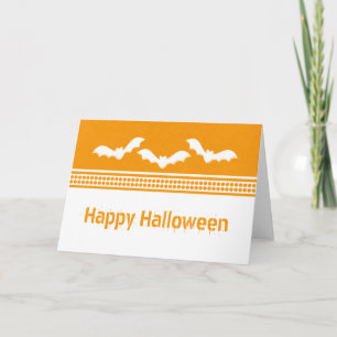 Gone Batty Halloween Card, Orange & White Karte