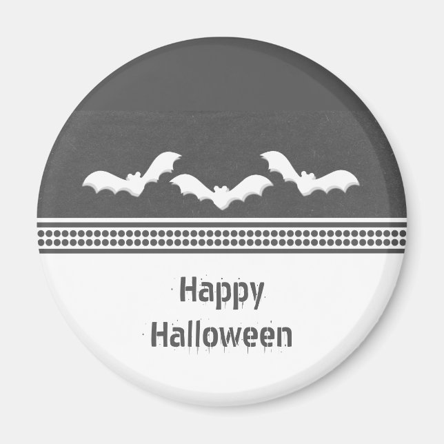 Gone Batty Halloween Magnet, Dunkelgrau Magnet (Vorne)