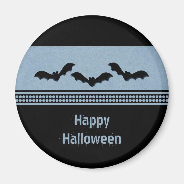 Gone Batty Halloween Magnet, Light Blue Magnet (Vorne)