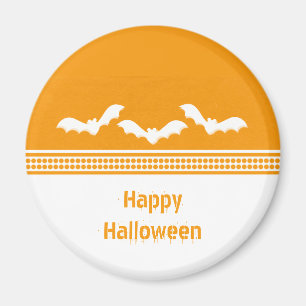 Gone Batty Halloween Magnet, Orange & White Magnet