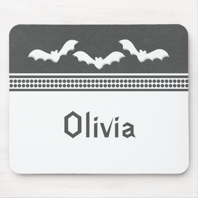 Gone Batty Halloween Mousepad, Dunkelgrau Mousepad (Vorne)