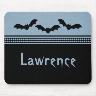 Gone Batty Halloween Mousepad, Light Blue Mousepad