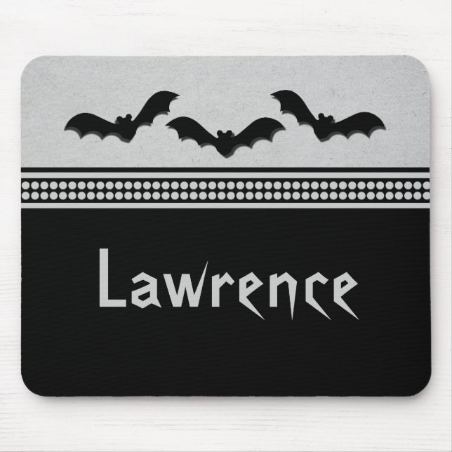 Gone Batty Halloween Mousepad, Light Gray Mousepad (Vorne)