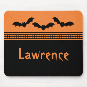 Gone Batty Halloween Mousepad, Orange Mousepad