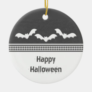 Gone Batty Halloween Ornament, Dunkelgrau Keramik Ornament