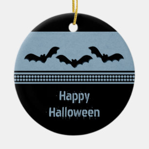 Gone Batty Halloween Ornament, Light Blue Keramik Ornament