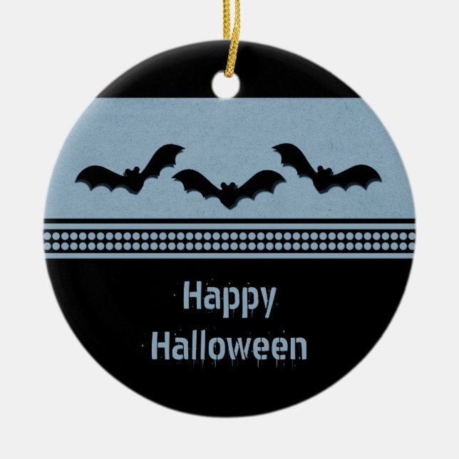 Gone Batty Halloween Ornament, Light Blue Keramik Ornament (Vorne)