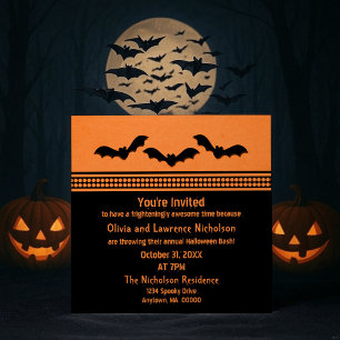 Gone Batty Halloween-Party Invite, Orange Einladung