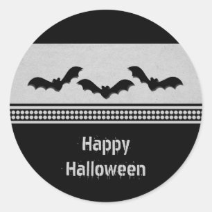 Gone Batty Halloween Stickers, Light Grau Runder Aufkleber