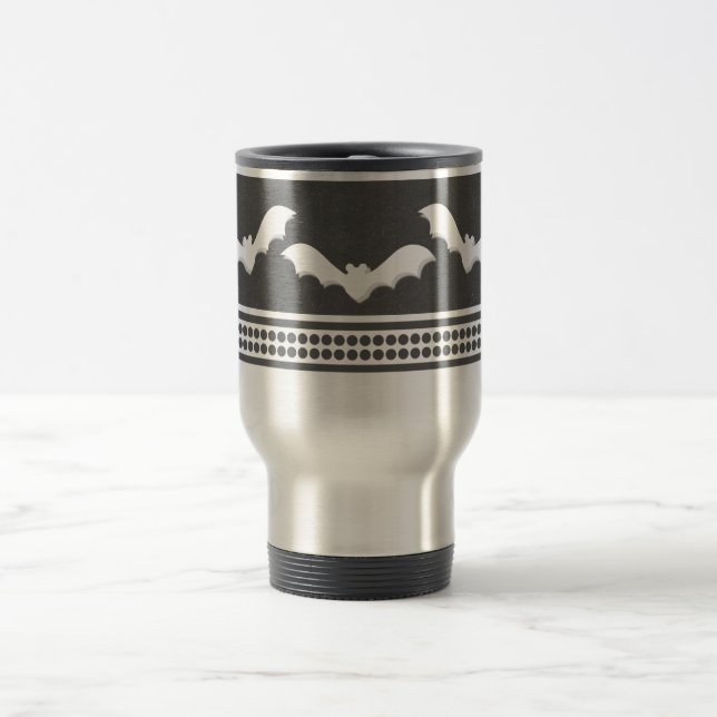 Gone Batty Halloween Tasse, Dunkelgrau Reisebecher (Mittel)