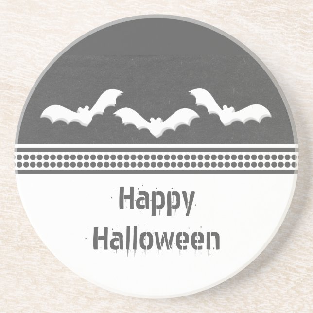 Gone Batty Halloween Untersetzer, Dunkelgrau Getränkeuntersetzer (Vorne)