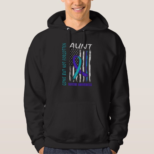 Gone But Not Forgotten Aunt Suicide Awareness Flag Hoodie (Vorderseite)
