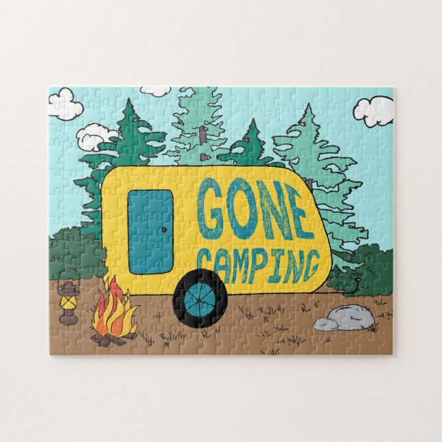 Gone Camping Summer Camp Clipart Happy Trails Camp Puzzle (Horizontal)