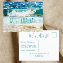 Gone Coast New Zuhause Wave on Beach Wasserfarbe
