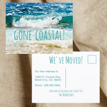 Gone Coast New Zuhause Wave on Beach Wasserfarbe