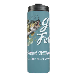 Gone Fish Big Fish Remüde Fischer Geschenk Thermosbecher