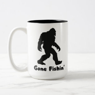Gone Fishin’ Bigfoot Sasquatch Zweifarbige Tasse