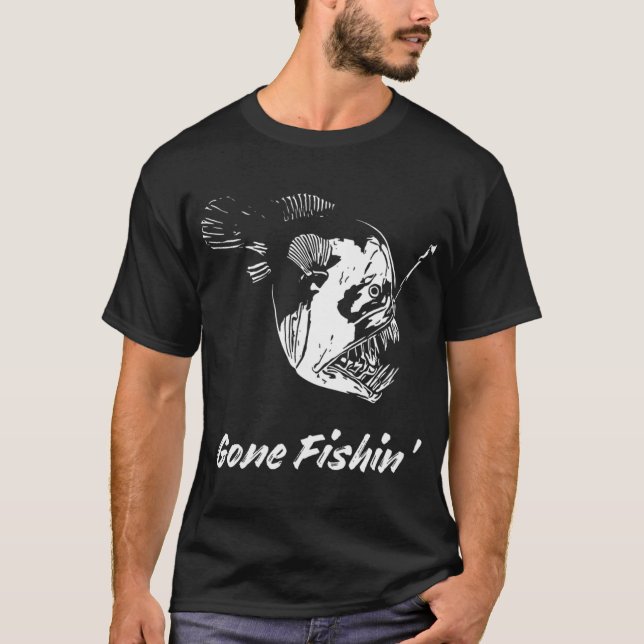Gone Fishin' Essen und Spaß T-Shirt (Vorderseite)