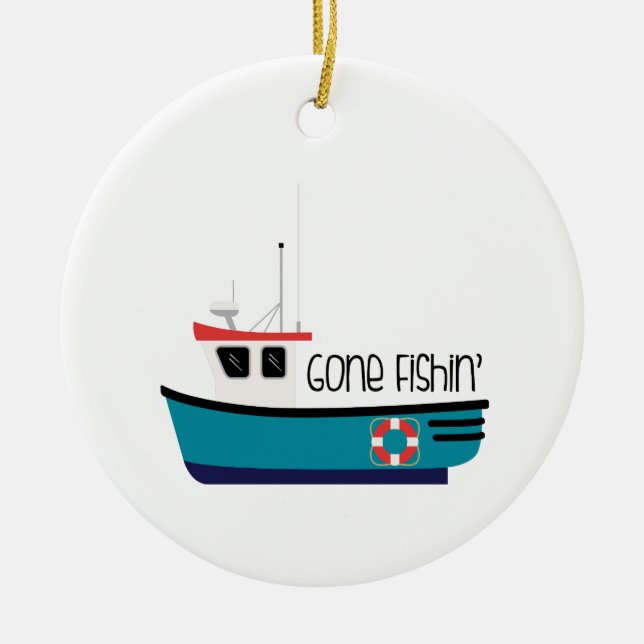 Gone Fishin' Keramik Ornament (Vorne)
