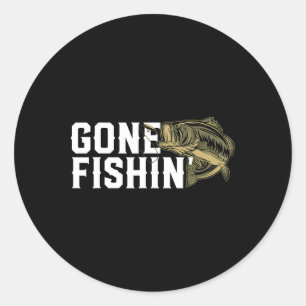 Gone Fishin Lustig Forellen B Anglergeschenk Für F Runder Aufkleber