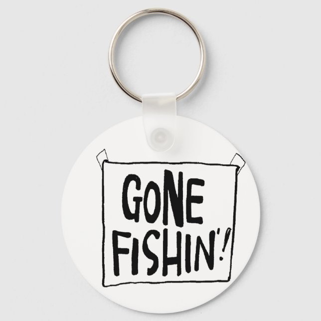 Gone Fishin' T - Shirt und Geschenke. Schlüsselanhänger (Vorderseite)