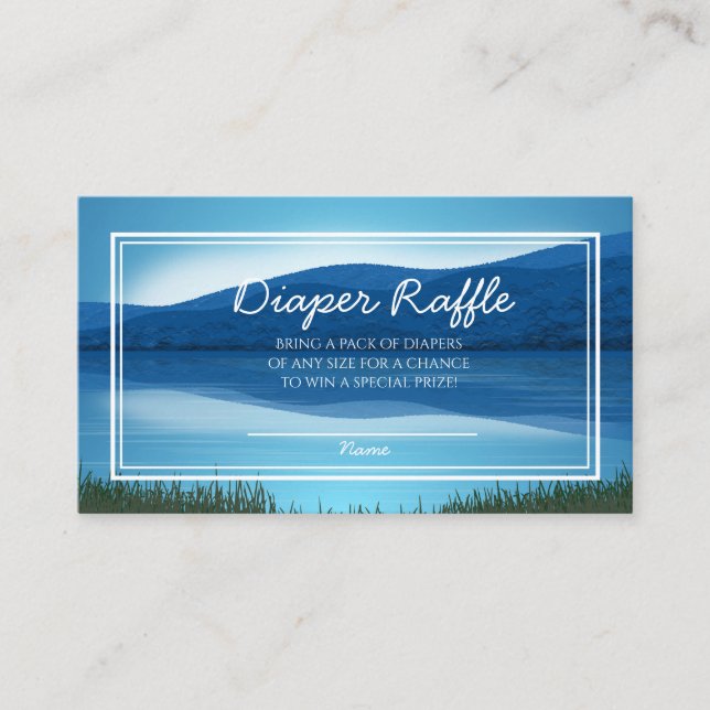 Gone Fishin'Baby Duwer Diaper Raffle Begleitkarte (Vorderseite)