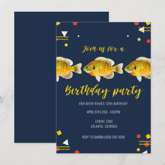 Gone Fishin'Boys Fishing Theme Brithday Party Einladung
