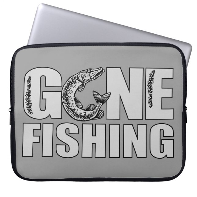 GONE FISHING angepasste Notebookhülle Laptopschutzhülle (Vorderseite)