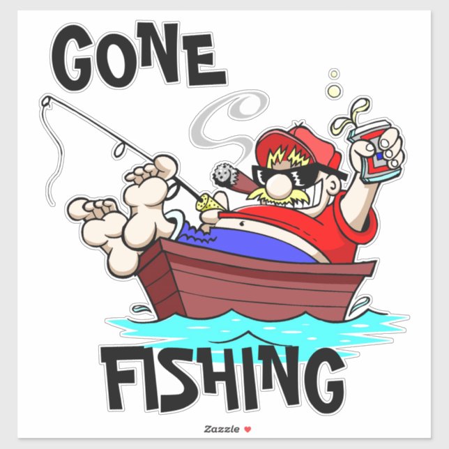 Gone Fishing Auto Decal Aufkleber (Blatt)