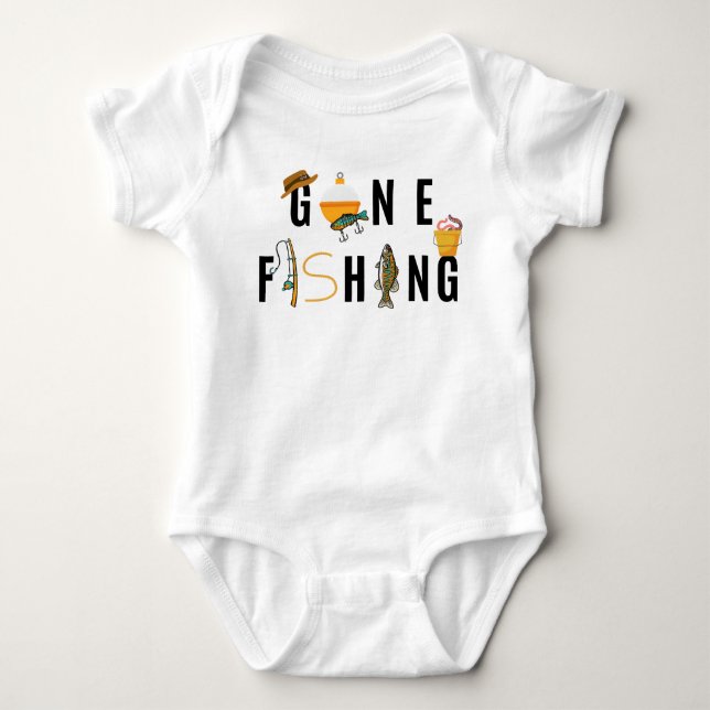 Gone Fishing Baby Bodysuit Strampler (Vorderseite)