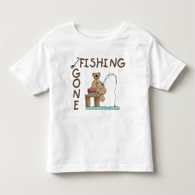 Gone Fishing Bear Kleinkind T-shirt (Vorderseite)