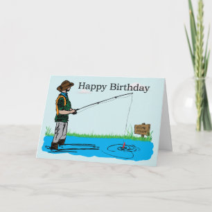 Gone Fishing Birthday Card Karte