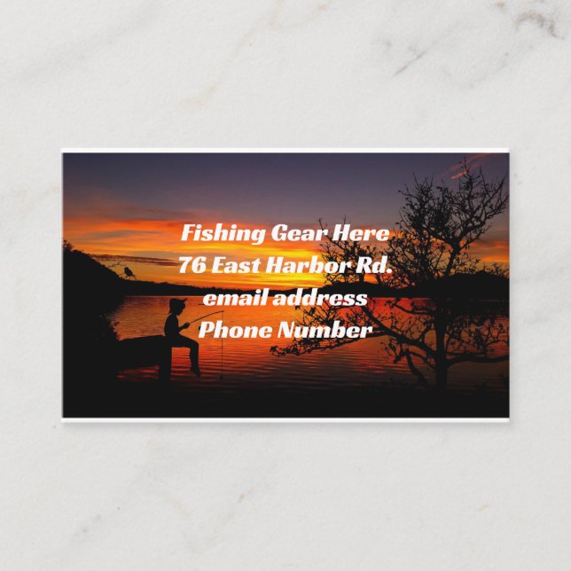 Gone Fishing Business Card Visitenkarte (Vorderseite)