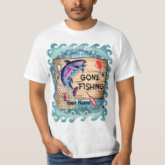 Gone Fishing Custom T - Shirt (Vorderseite)