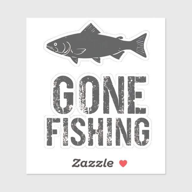 Gone Fishing Design Aufkleber (Blatt)