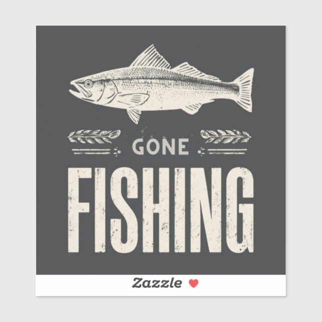 Gone Fishing Design Aufkleber (Blatt)